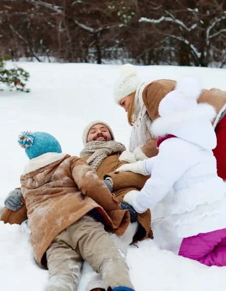 Family playing in Swiss